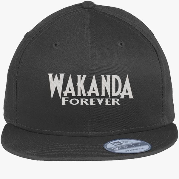 Wakanda Forever Black Panther Custom Snapback Hat New-Black