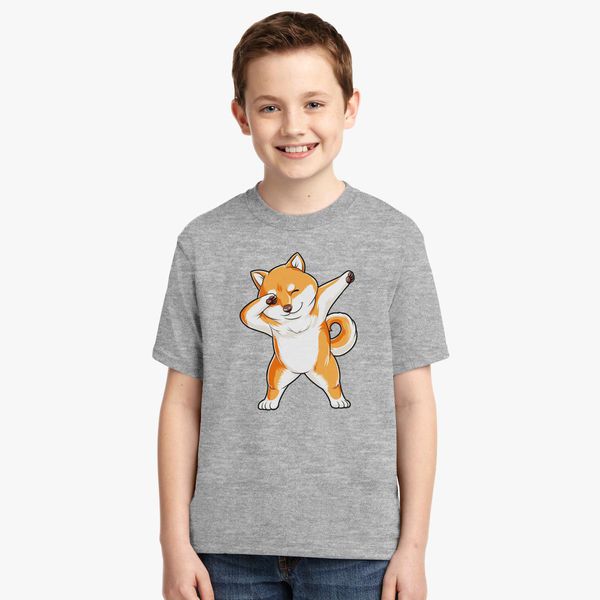 Dabbing Dog Shiba Youth T Shirt Customon - doge dabbing awesome place roblox