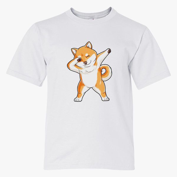 Dabbing Dog Shiba Youth T Shirt Customon