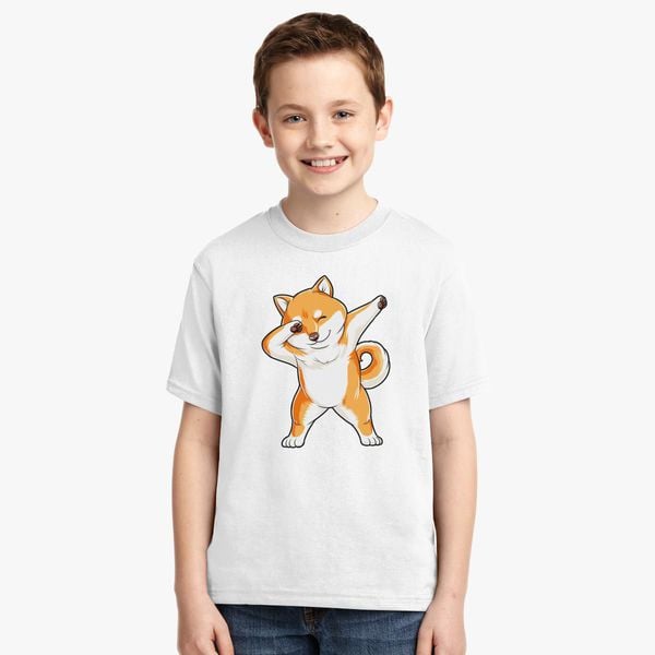 Dabbing Dog Shiba Youth T Shirt Customon