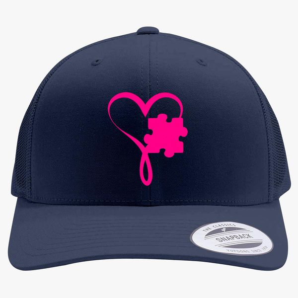 Autism heart infinity puzzle piece Retro Trucker Hat (Embroidered) -  Customon