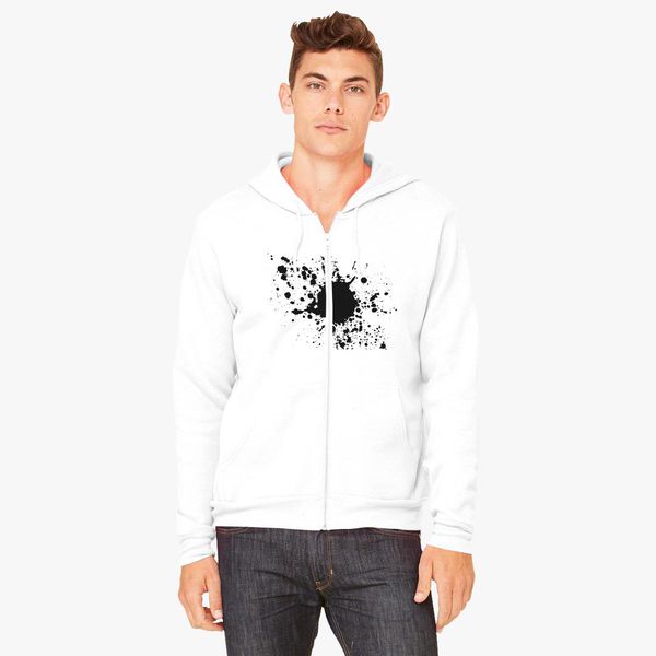 paint splatter zip up hoodie