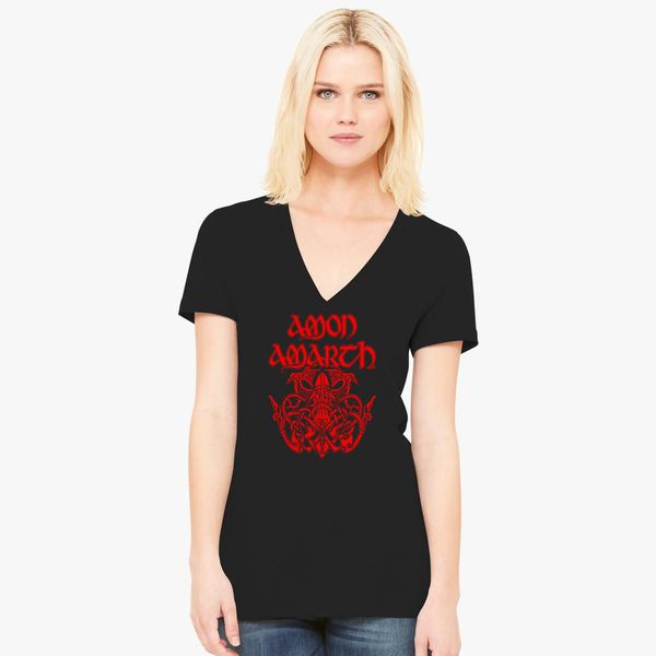 Amon Amarth Women S V Neck T Shirt Customon Shop official amon amarth merch, vinyl records, shirts and more. amon amarth women s v neck t shirt customon