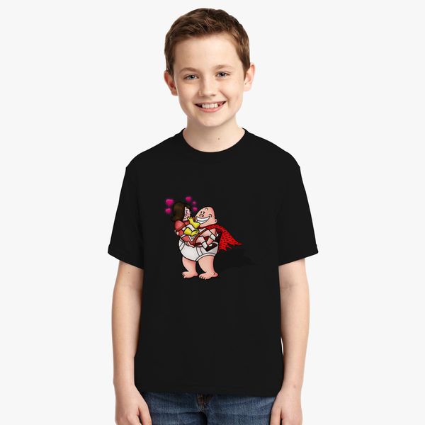 Captain Underpants In Love Youth T Shirt Customon - roblox captain underpants shirt