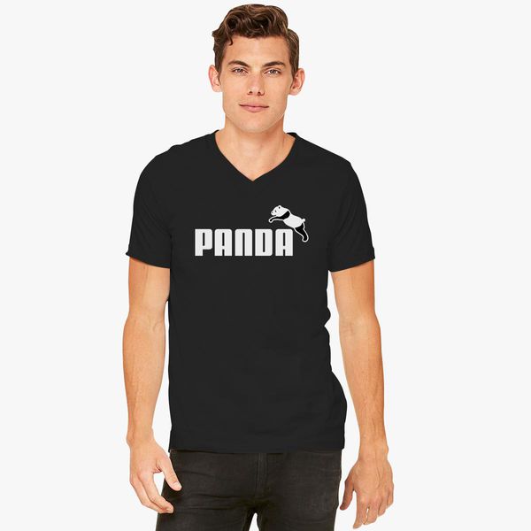 Panda Not Puma V Neck T Shirt Customon - roblox t shirt puma