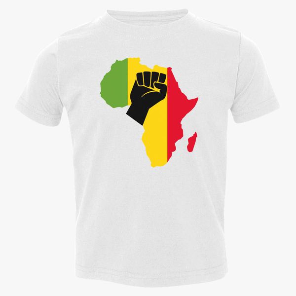Africa Black Power Africa Map Fist African Toddler T Shirt Customon