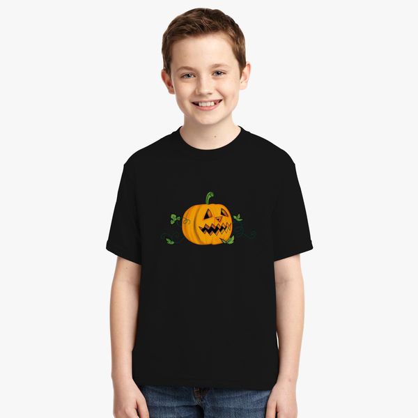 The Halloween Pumpkin Youth T Shirt Customon - pumpkin smile halloween t shirt black roblox