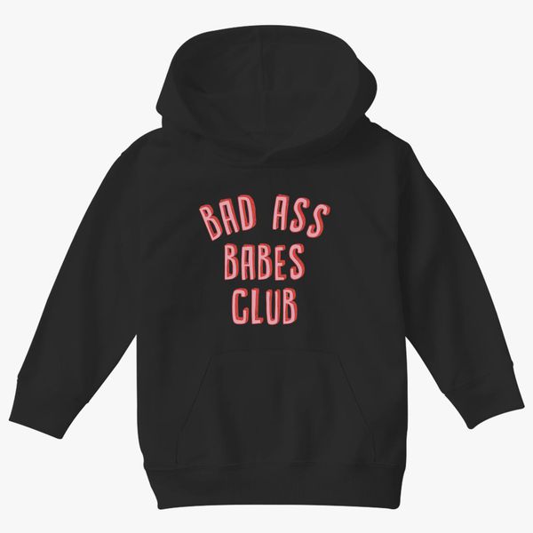 Bad babes club crop hoodie gray baddest