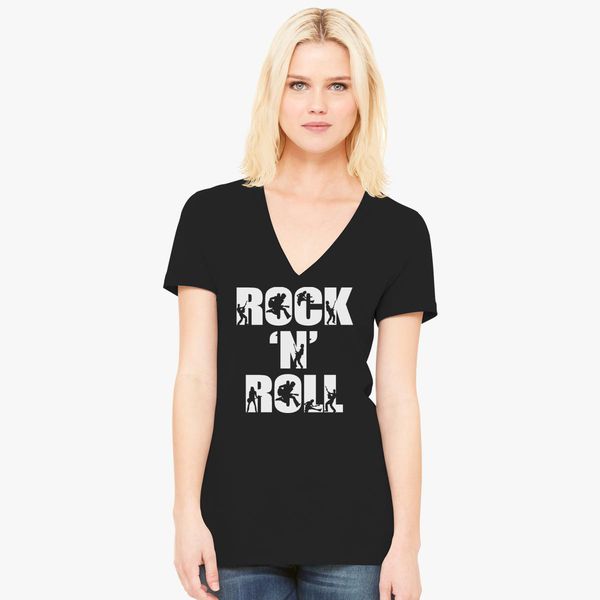 Rock Roll Tee V-Neck T-shirt - Customon