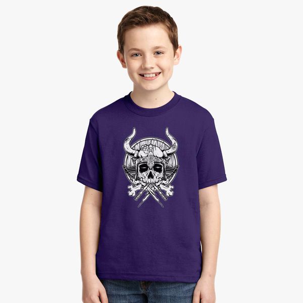Skull Viking Youth T Shirt Customon - viking shirt roblox