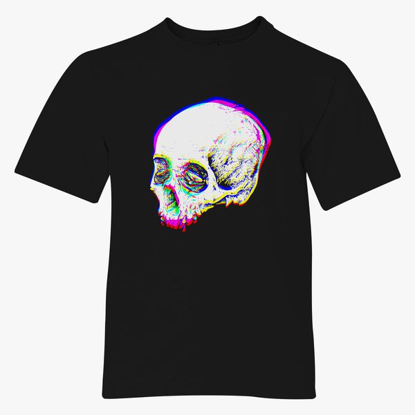 Skull Glitch Youth T Shirt Customon - glitched roblox shirt