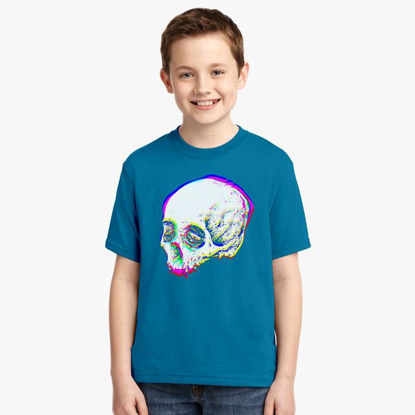 Skull Glitch Youth T Shirt Customon