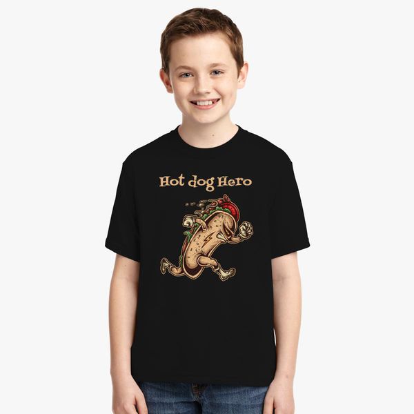 Hot Dog Hero Youth T Shirt Customon - i love hotdog t shirt roblox