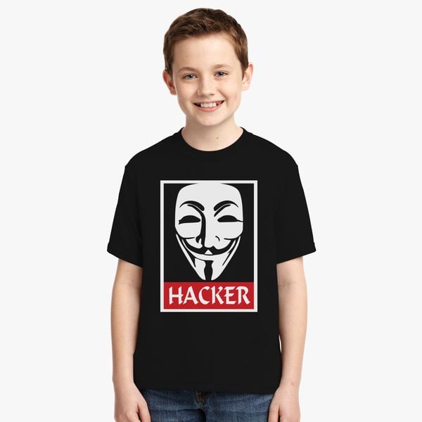Cool Design Anonymous Hacker Youth T Shirt Customon - anonymous roblox shirt