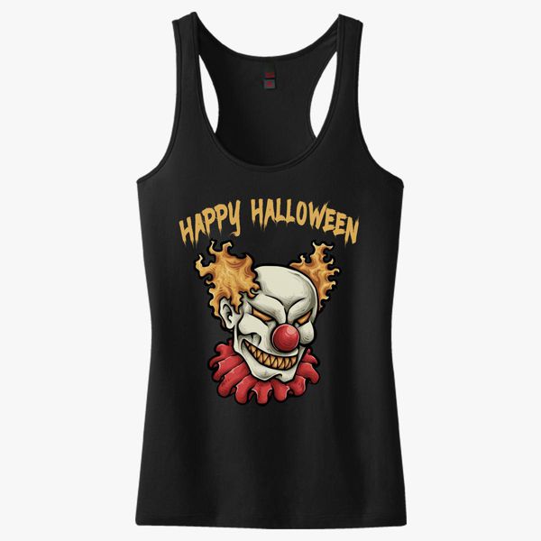 Happy Halloween Evil Clown T Shirt Women S Racerback Tank Top Customon - roblox killer clown how to get into tank