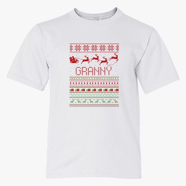 Granny Ugly Christmas Youth T Shirt Customon