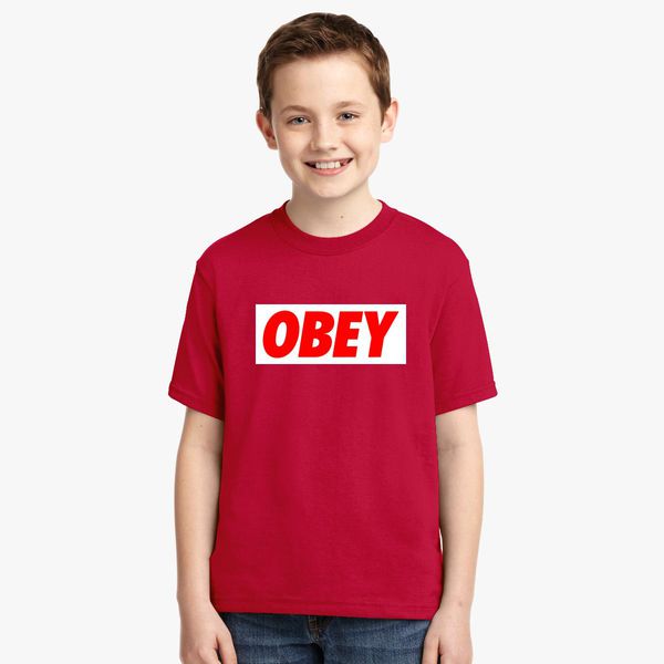 Obey Logo Youth T Shirt Customon - t shirts roblox obey roblox free promo codes 2019