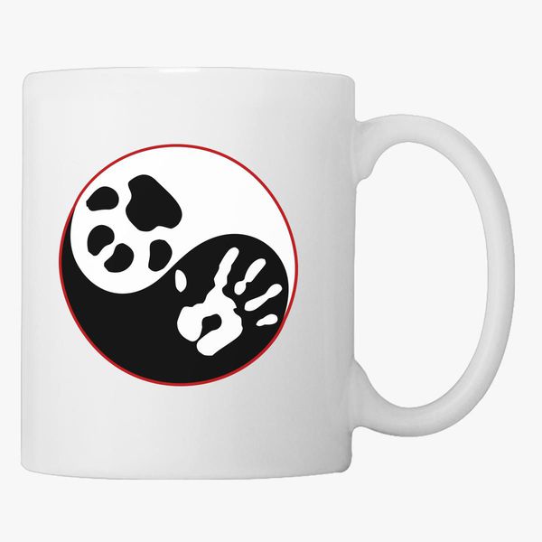 Download Yin Yang Human Hand Dog Paw Coffee Mug Customon