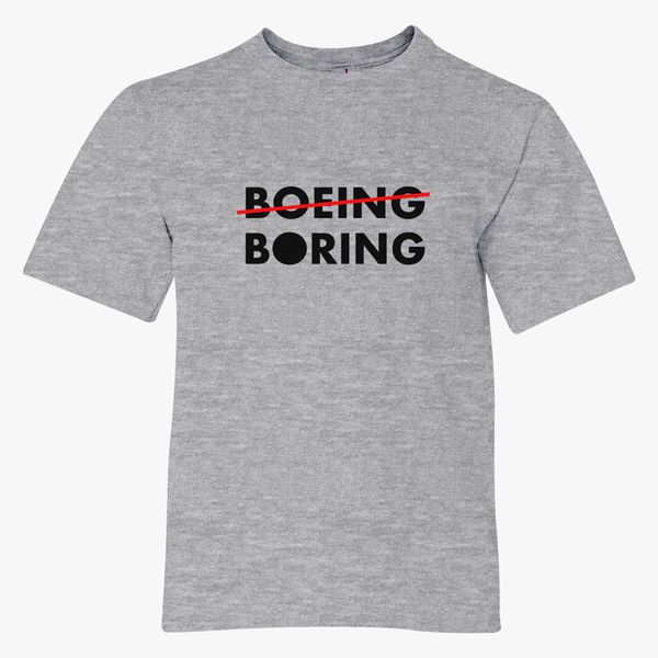 Boring Not Boeing Black Youth T Shirt Customon - boring shirt roblox