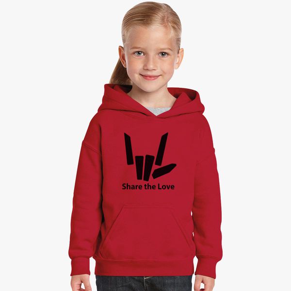 BackStri Share The Love Kid Hoodie Long Sleeve Hooded Boy and Girl Trending Cotton Clothes