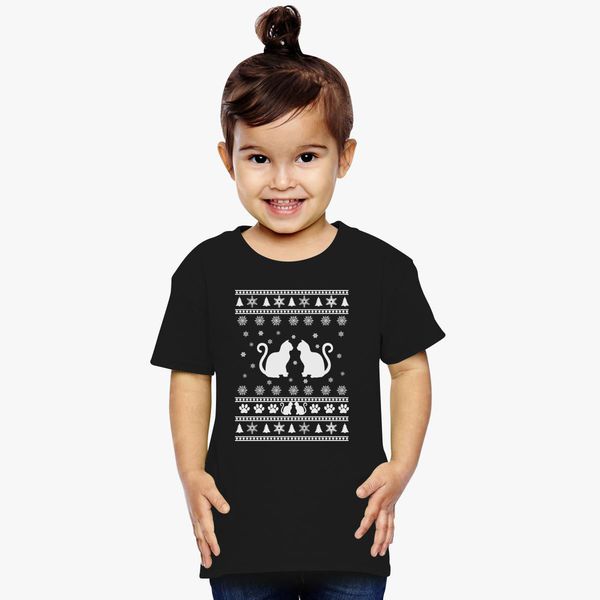 Cat Ugly Christmas Sweater Toddler T Shirt Customon - ugly sweater hat bottom roblox