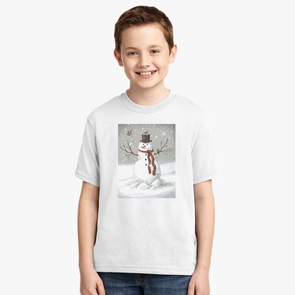 Christmas Snowman Youth T Shirt Customon - roblox womens fitted scoop t shirt