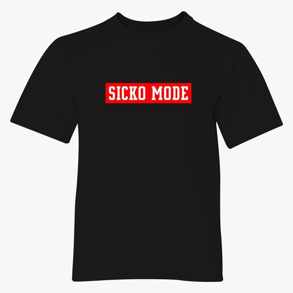 Sicko Mode Red Banner Youth T Shirt Customon - roblox song id for sicko mode