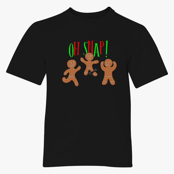 Oh Snap Funny Christmas Ginger Bread Man Cookie Youth T Shirt Customon - festive ginger roblox