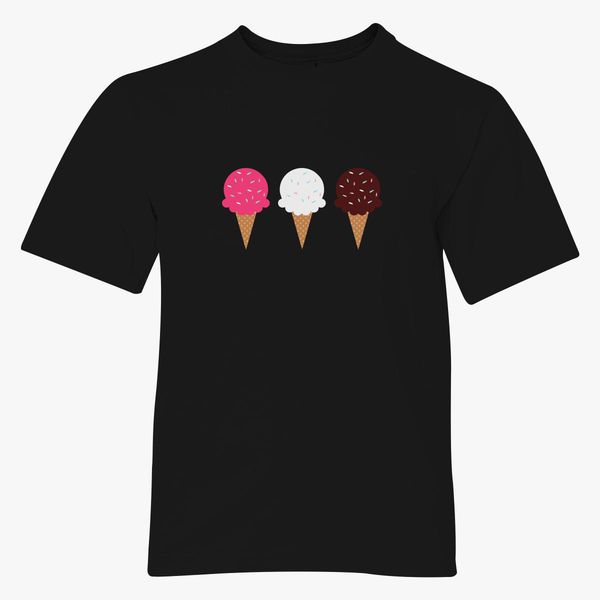 Ice Cream Cones Neapolitan Youth T Shirt Customon - roblox promo codes 2019 june ice cream