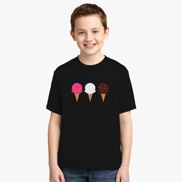 Ice Cream Cones Neapolitan Youth T Shirt Customon - neapolitan roblox shirt