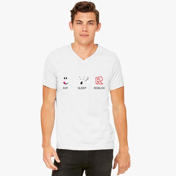 Eat Sleep And Roblox V Neck T Shirt Customon