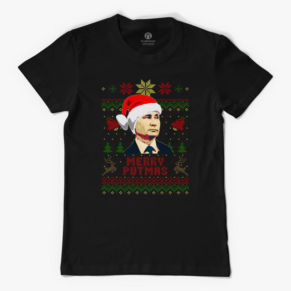 Herren T-Shirt Ugly Christmas Weihnachtsmann Putin 