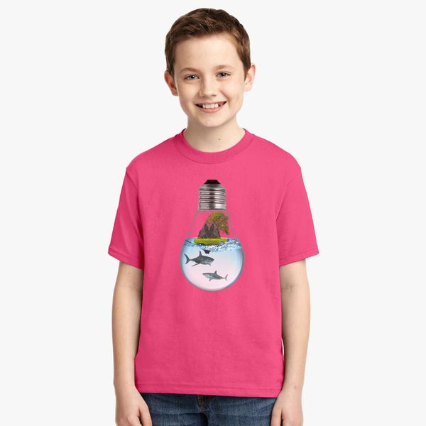 Shark Lightbulb Youth T Shirt Customon - lightbulb t shirt roblox