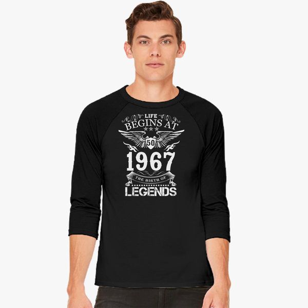 NEW Life Begins At 50 1967 The Birth Of Legends Black Tshirt Size S-2XL