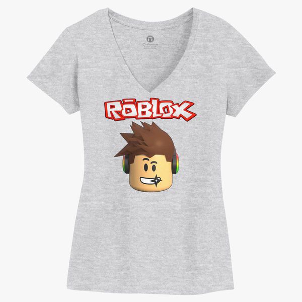 Roblox Head Women S V Neck T Shirt Customon - roblox michael jackson shirt