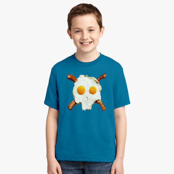 Bacon Eggs Skull Youth T Shirt Customon