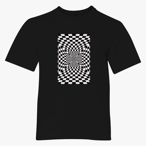 Checkered Optical Illusion Youth T Shirt Customon - roblox illusion tshirt