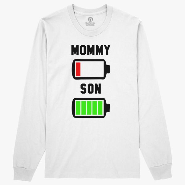 Download Low Battery Svg Mommy And Son Long Sleeve T Shirt Customon