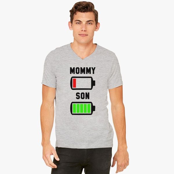 Download Low Battery Svg Mommy And Son V Neck T Shirt Customon