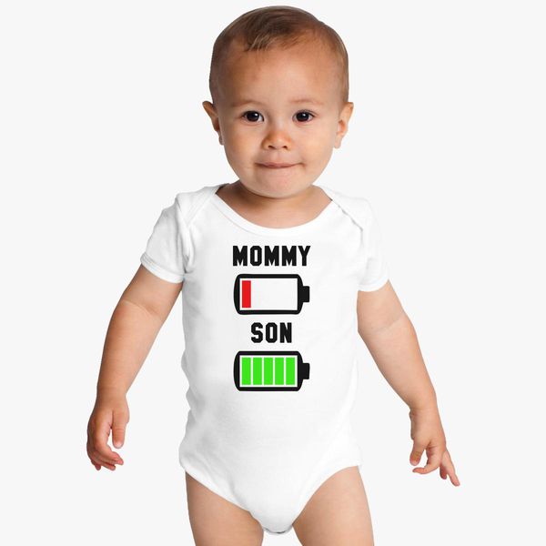Download Low Battery Svg Mommy And Son Baby Onesies Customon