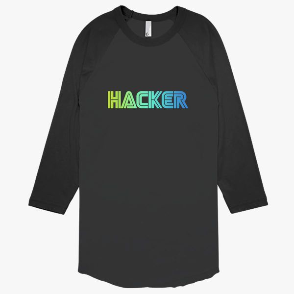 Hacker Craker Mr Robot Sega Font Retro Baseball T Shirt Customon - hacker t shirts roblox