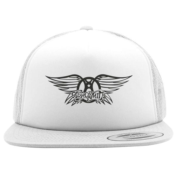 Aerosmith Legend Rock Stars Logo Foam Trucker Hat White / One Size