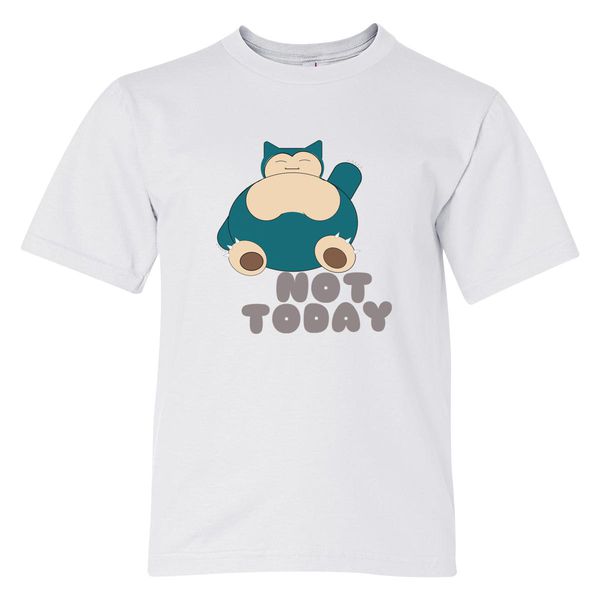 Snorlax Not Today Youth T-Shirt White / S