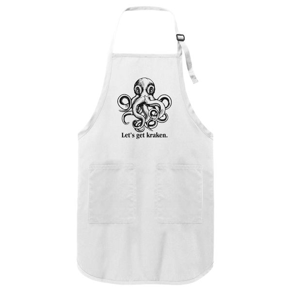 Let&#039;s Get Kraken Funny Octopus Apron White / One Size
