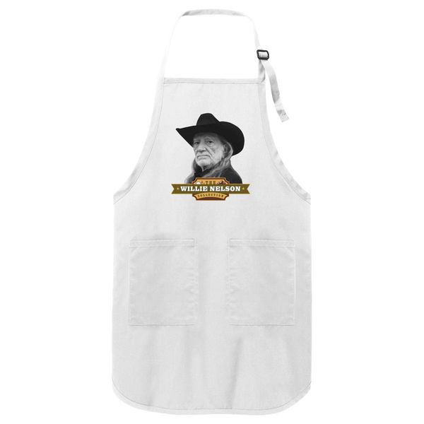 Willie Nelson Apron White / One Size
