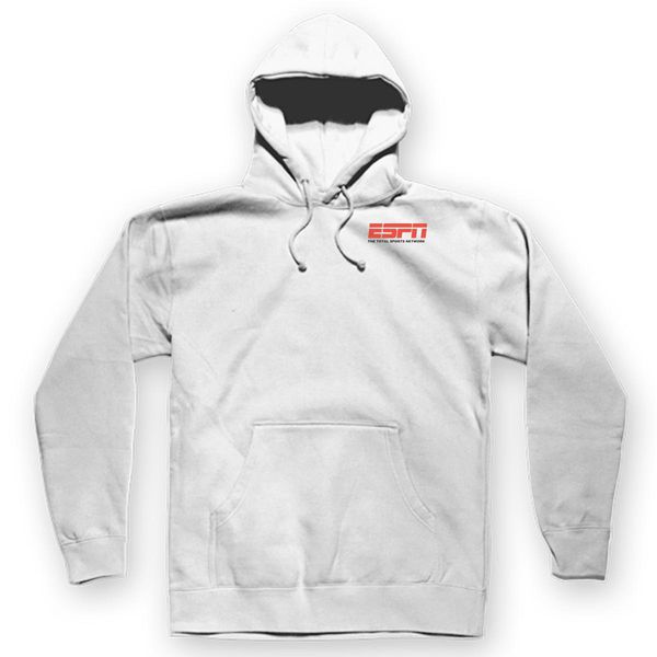 Espn Logo The Total Sports Network Unisex Hoodie White / S