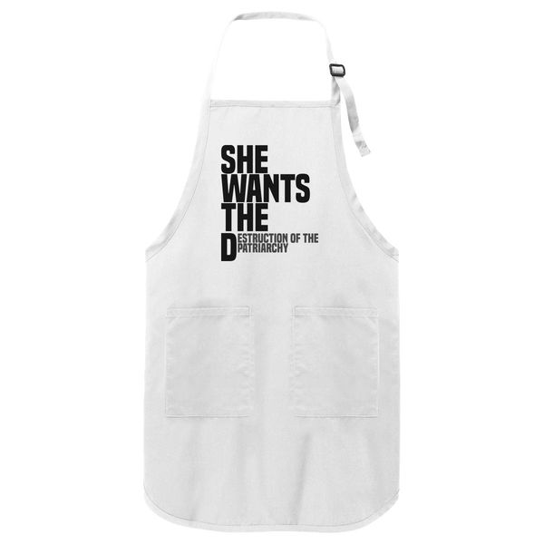She Wants The D Apron White / One Size