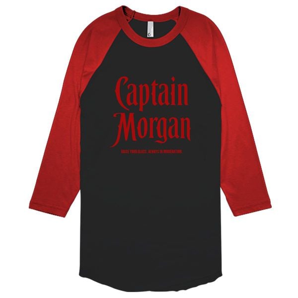 Captain Morgan Baseball T-Shirt Black Red / S