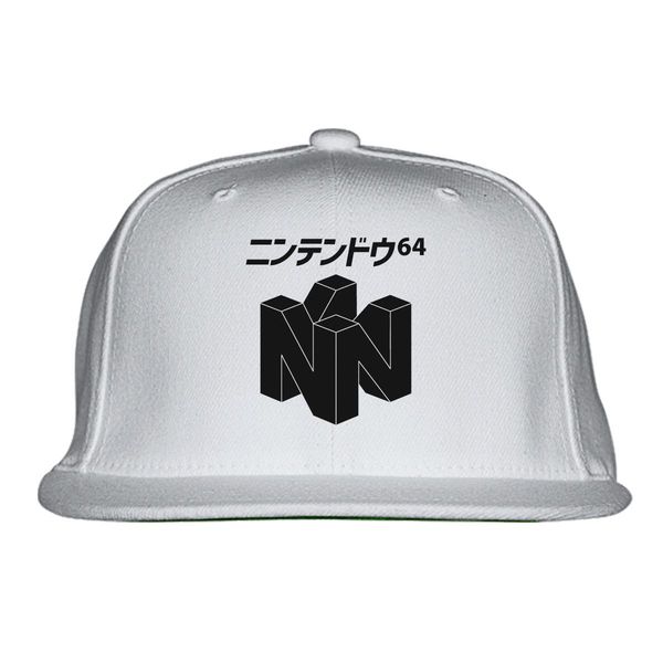 Japanese Nintendo 64 Snapback Hat White / One Size