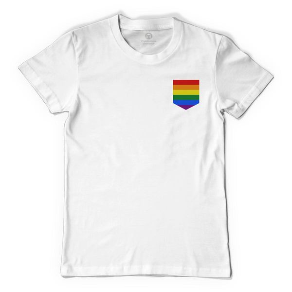 Lgbt Gay Pride Pocket Flag Men&#039;s T-Shirt White / S